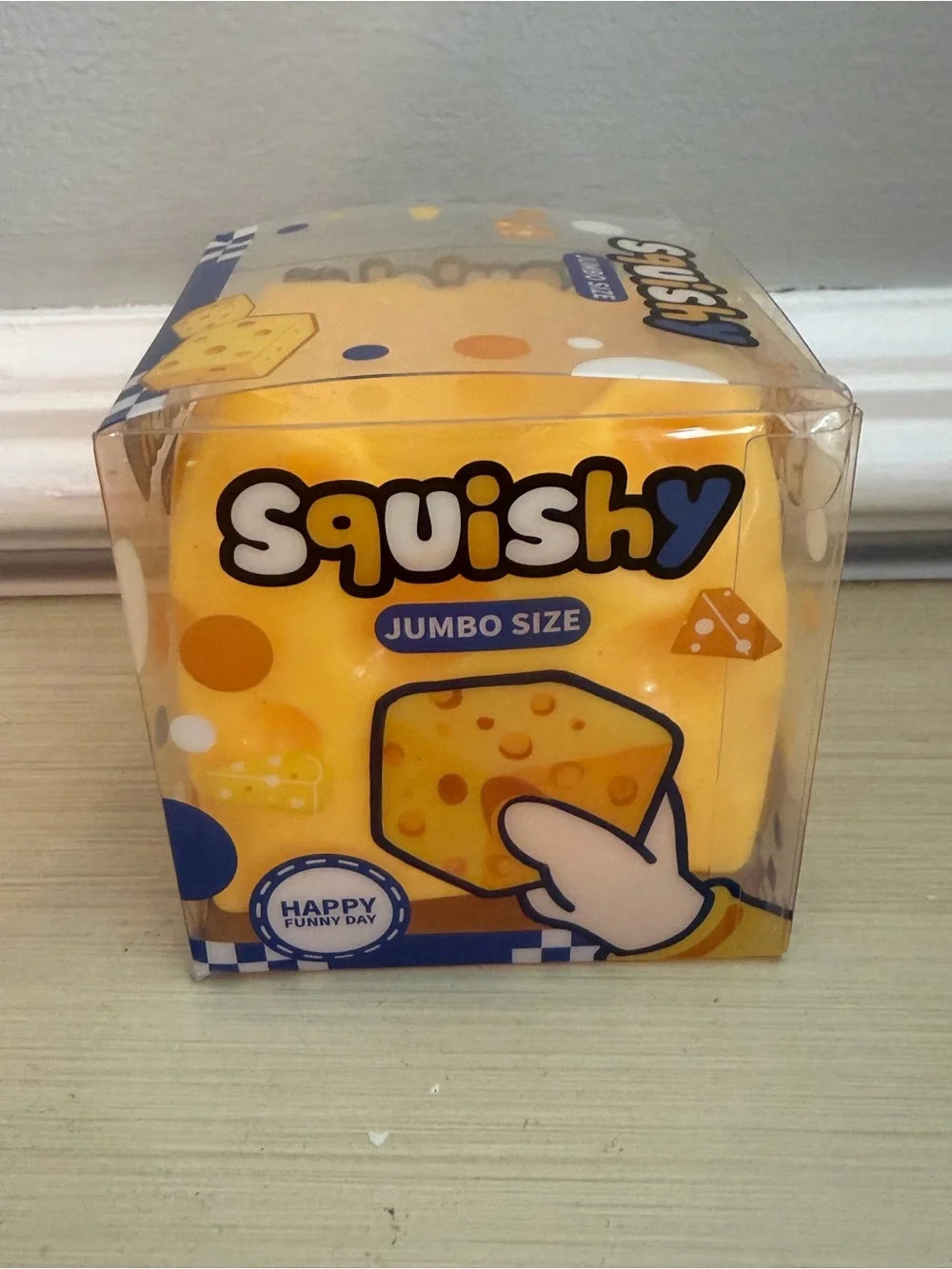 Jumbo Size Squishy Yellow Cheese Squeeze Toy